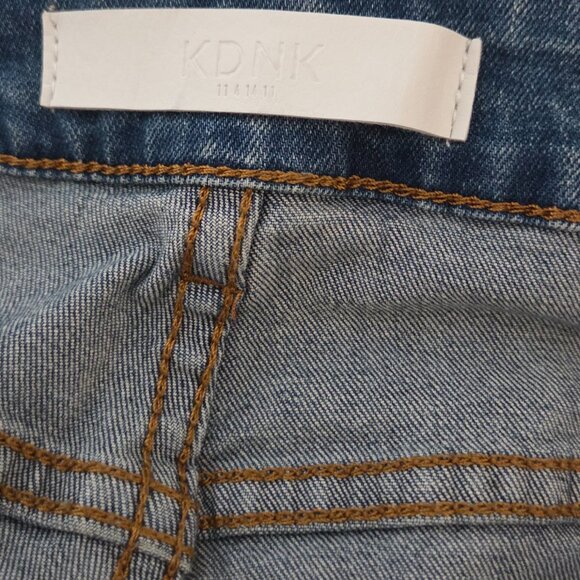 KDNK 11 4 14 11 Denim Jeans Blue Men's 34 Distressed Ripped Splatter - Picture 8 of 9